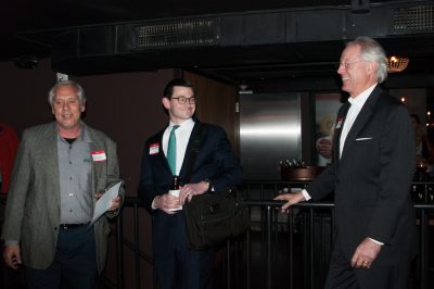 (L to R) ARiES Energy President Harvey Abouelata speaking with Daniel Green and Jerry Askew.